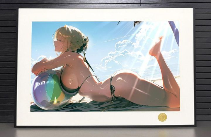 海外代購H2工作室《沙灘伊芙琳》絕區零Evelyn裝飾畫_2