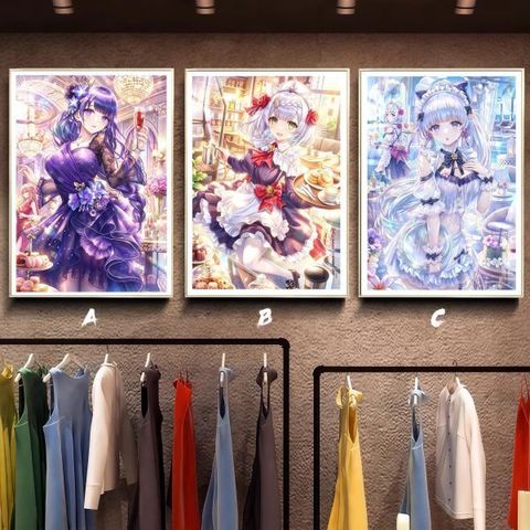 海外代購阿喵畫社_禮服晚宴_女僕雷電將軍神裡綾華諾艾爾三聯_新品12K主題高清裝_1