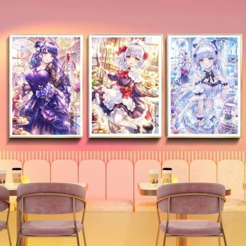 海外代購阿喵畫社_禮服晚宴_女僕雷電將軍神裡綾華諾艾爾三聯_新品12K主題高清裝_2