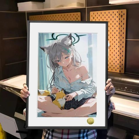 海外代購皇呱_《白子與小狐》蔚藍檔案裝飾畫_午睡毯_地毯_1