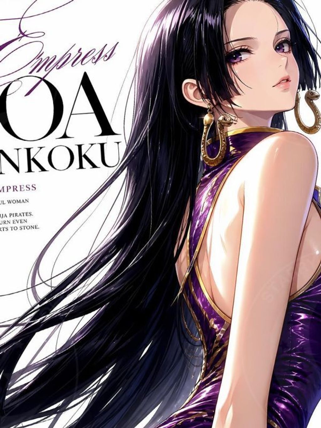 海外代購星空_《雜誌女帝》魯夫海賊王路飛蛇姬漢庫克七武海動漫裝飾畫_4