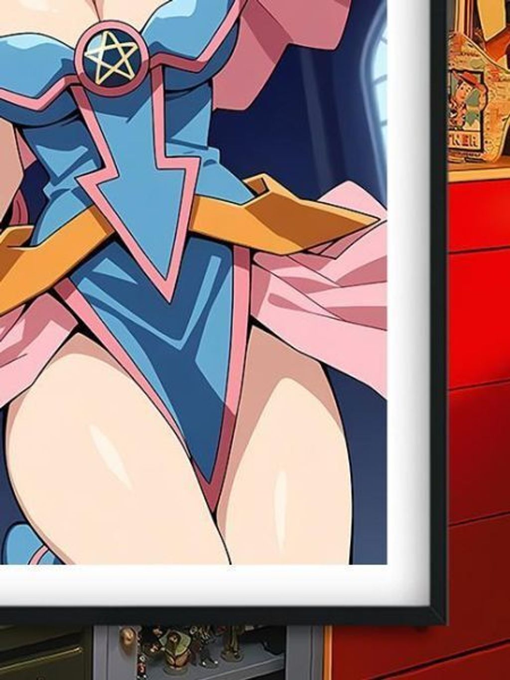 海外代購巴洛克_《可愛魔導女孩》遊戲王阿圖姆三幻神黑魔導青眼白龍裝飾畫冰箱貼_4