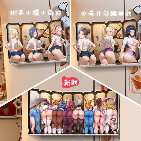 海外代購阿喵畫社_動畫冰箱貼第十七彈_大號橫款火影忍者壓克力磁吸冰箱貼_1