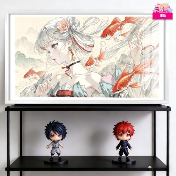 海外代購阿喵畫社_錦鯉賜福_今汐國風大橫款_新品12k主題超清裝飾畫_2