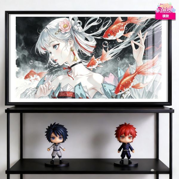 海外代購阿喵畫社_錦鯉賜福_今汐國風大橫款_新品12k主題超清裝飾畫_5