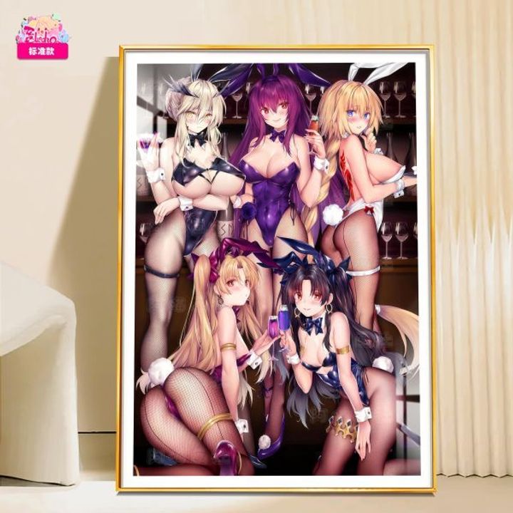 海外代購阿喵畫社_Fate兔女郎寫真群像_新品12K超清主題裝飾畫_1