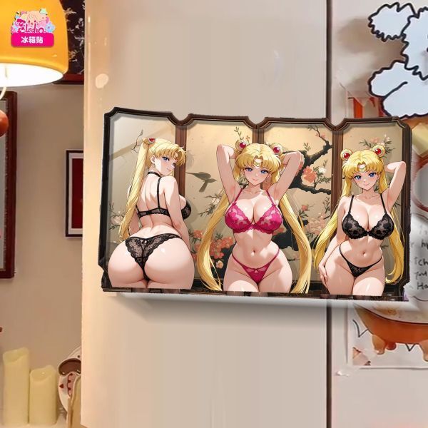 海外代購阿喵畫社_動漫冰箱貼第一百三十七彈美少女系列_高透亞克力磁吸冰箱貼_3