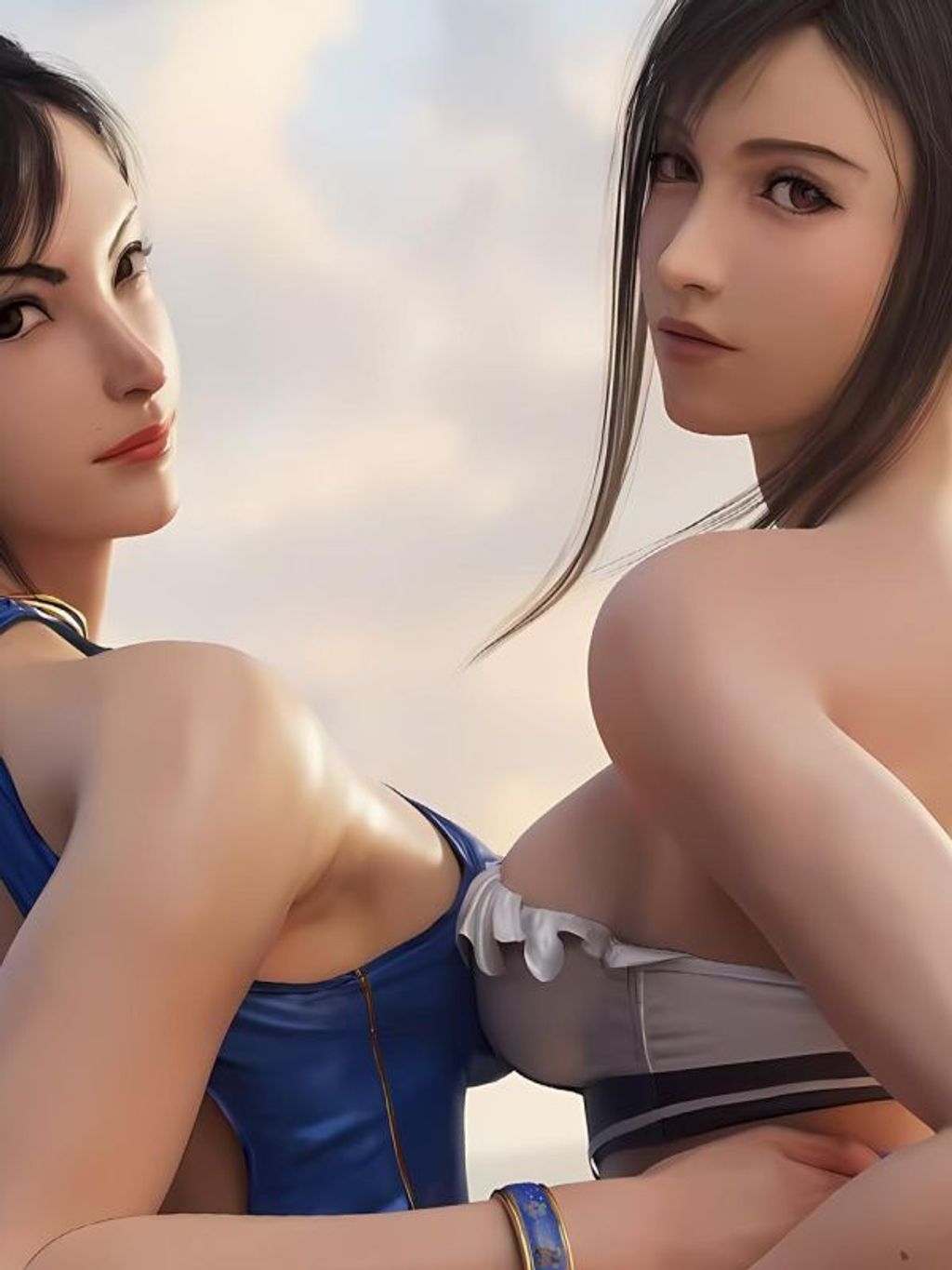 海外代購星空_《春麗蒂法》街頭霸王FF7最終幻想TIFA愛麗絲遊戲動畫裝飾畫_5