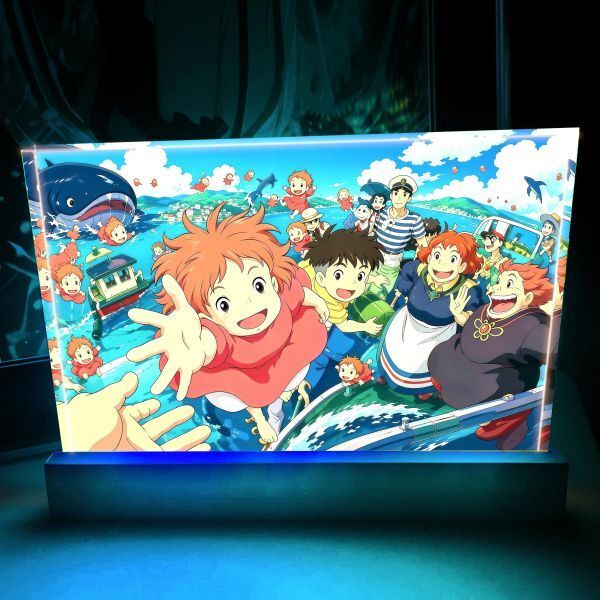 海外代購阿喵畫社_千尋哈爾波妞宮崎駿三部曲_23cm大特效發光手辦架展示磚塊_4