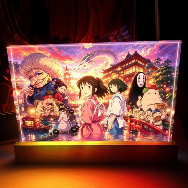 海外代購阿喵畫社_千尋哈爾波妞宮崎駿三部曲_23cm大特效發光手辦架展示磚塊_3