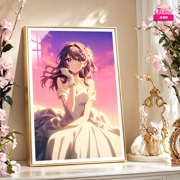 海外代購阿喵畫社_晚霞_婚紗_櫻島麻衣金色款_新品青春豬頭少年8k超清裝飾畫_4