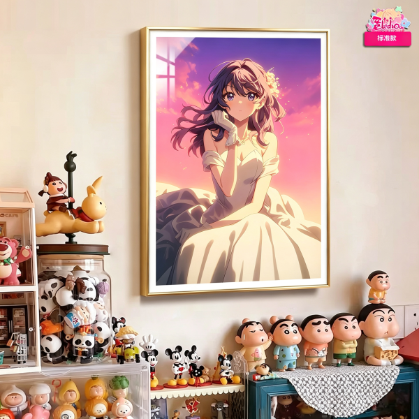 海外代購阿喵畫社_晚霞_婚紗_櫻島麻衣金色款_新品青春豬頭少年8k超清裝飾畫_2