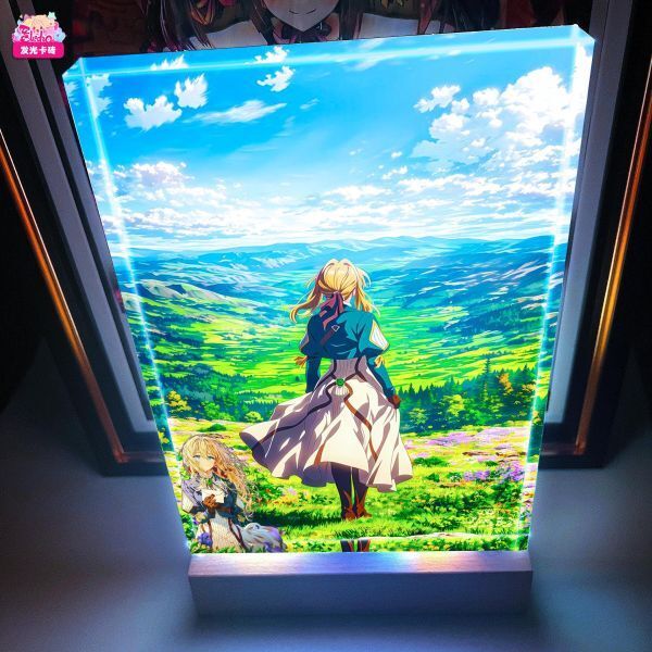 海外代購阿喵畫社_薇爾莉特透明卡磚_直式2cm發光手辦架展示磚_1