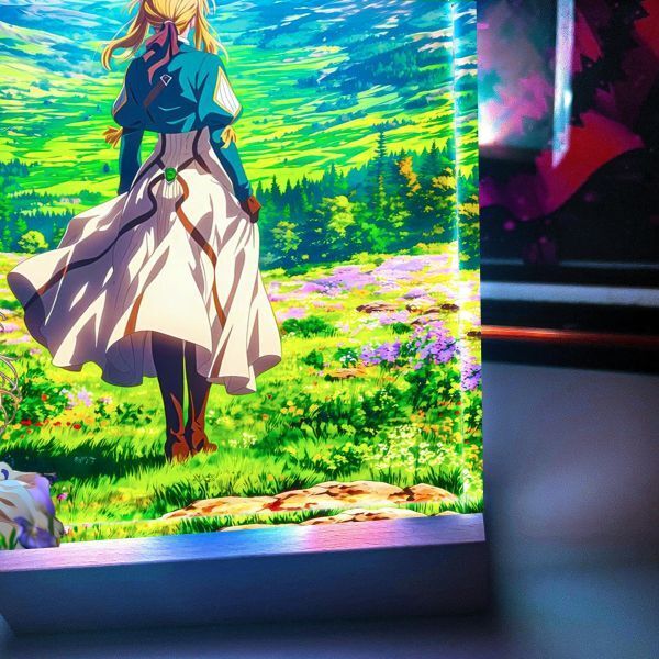 海外代購阿喵畫社_薇爾莉特透明卡磚_直式2cm發光手辦架展示磚_3