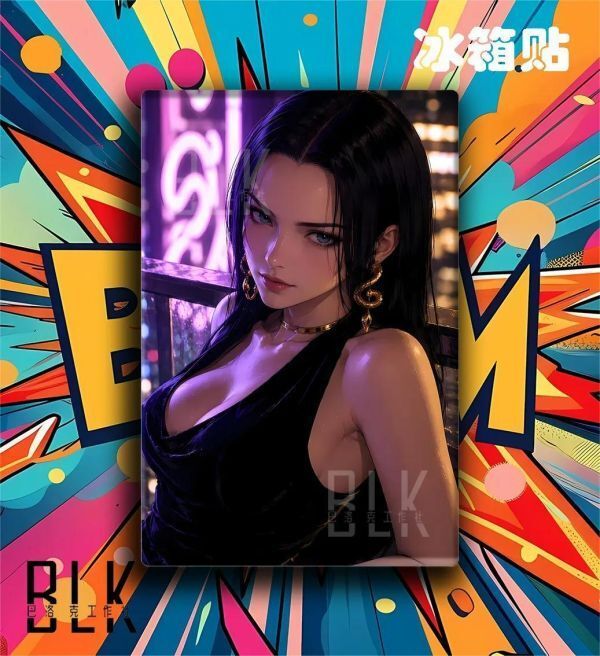 海外代購巴洛克《精緻女帝》海賊王波雅漢庫克裝飾畫冰箱貼_2