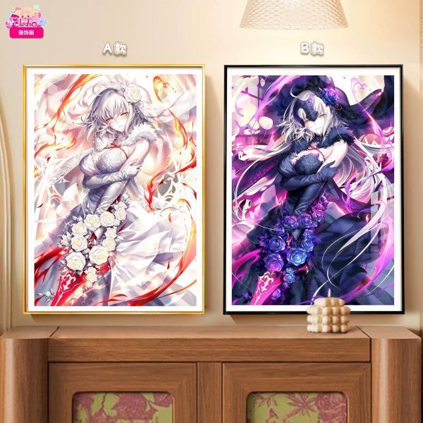 海外代購阿喵畫社_fate_婚紗黑貞白貞_雙聯12k超清主題裝飾週邊_床頭地墊_1