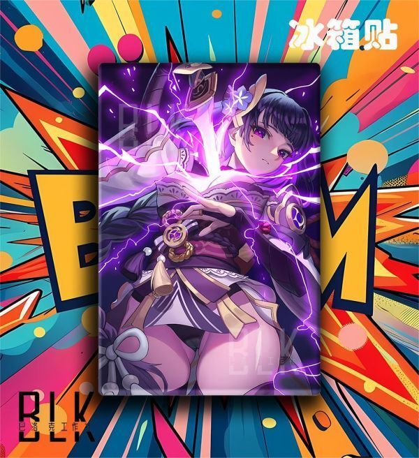 海外代購巴洛克_《拔劍雷電將軍》原神影稻妻八重神子動漫裝飾冰箱貼_2