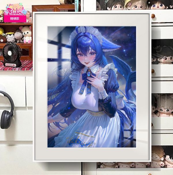 海外代購阿喵畫社_女僕_溟月_展館級8k收藏超清精裱畫_冰箱貼_1