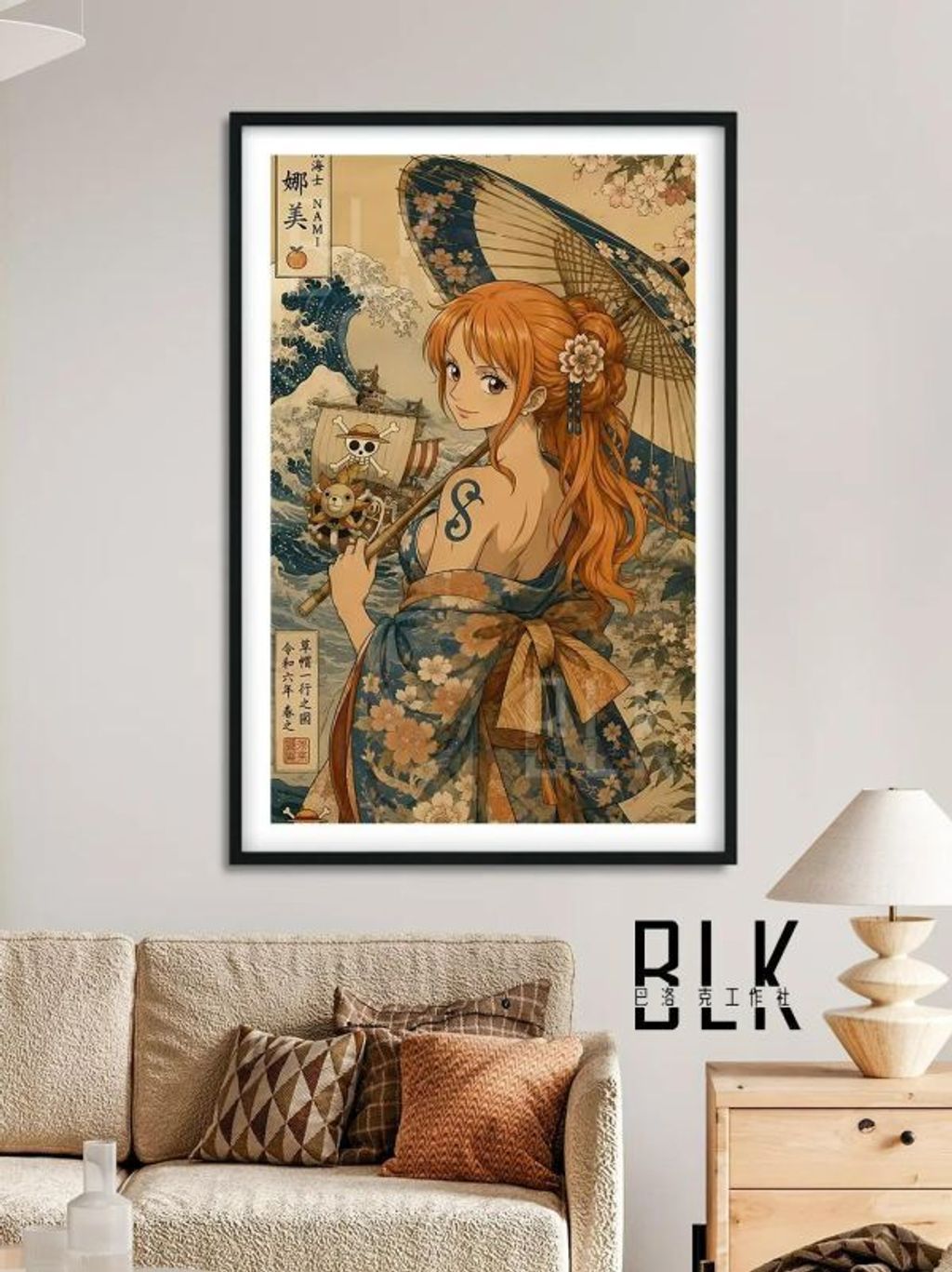 海外代購巴洛克_《和服娜美》海賊王裝飾畫冰箱貼_5