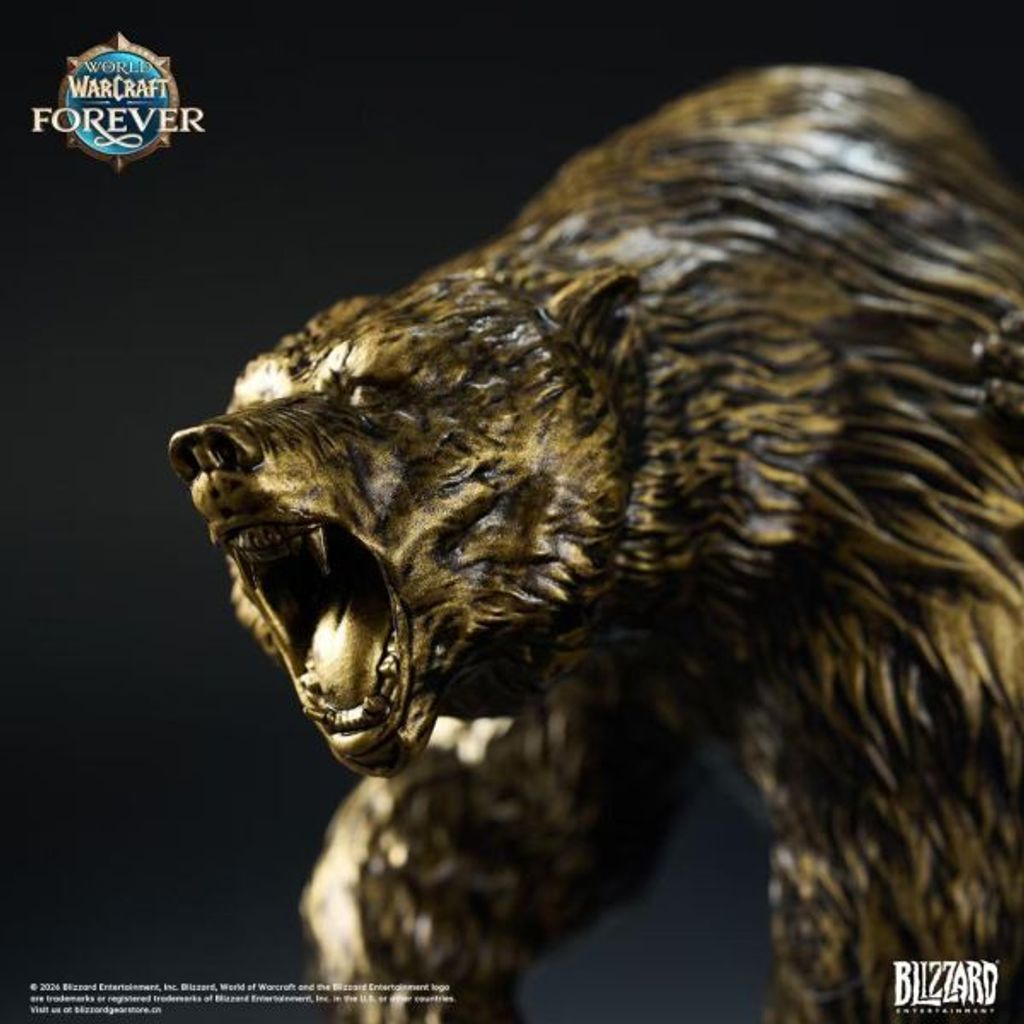 預定Blizzard_暴雪遊戲_魔獸世界_無限_矮人獵人與巨熊_銅色典藏雕像_6
