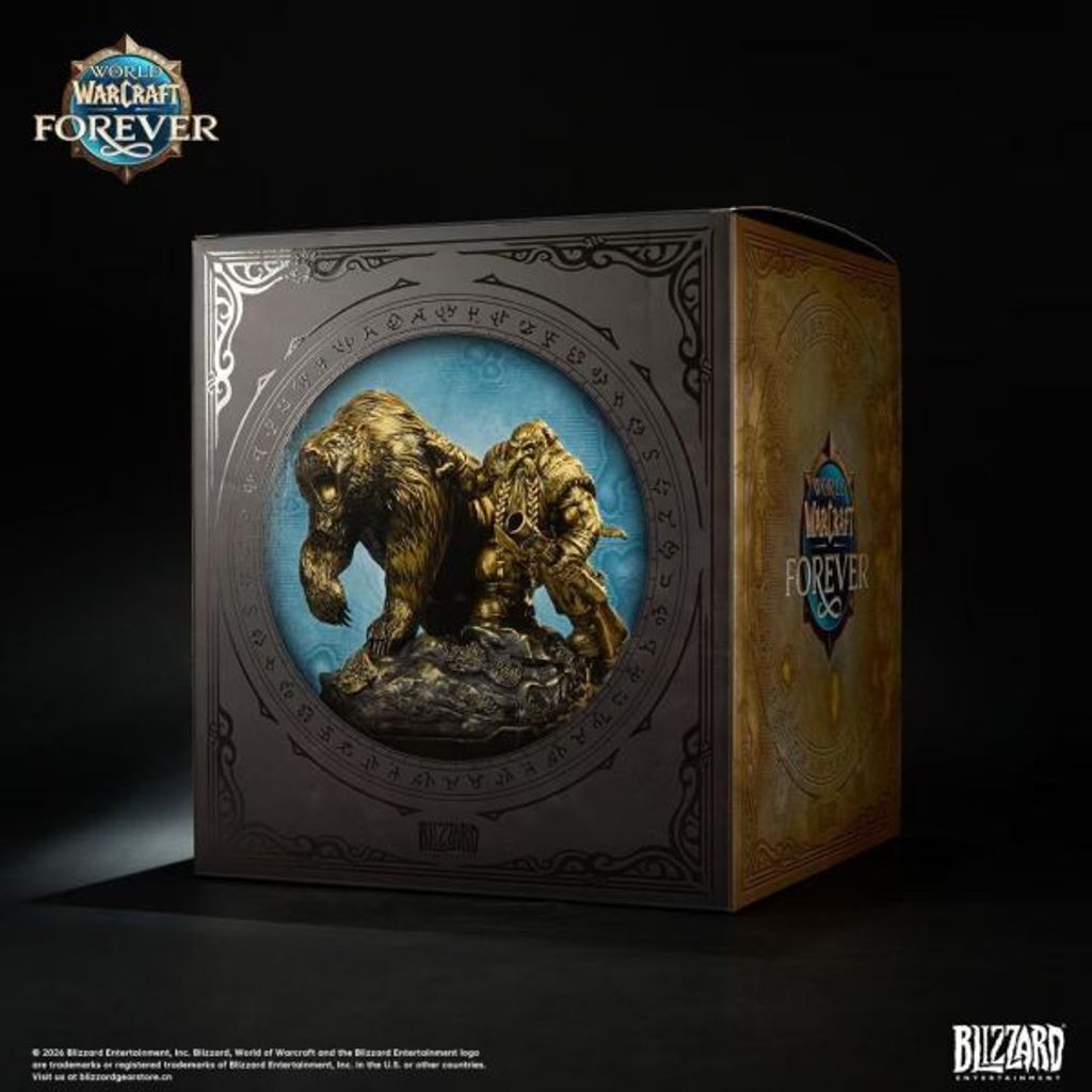 預定Blizzard_暴雪遊戲_魔獸世界_無限_矮人獵人與巨熊_銅色典藏雕像_7