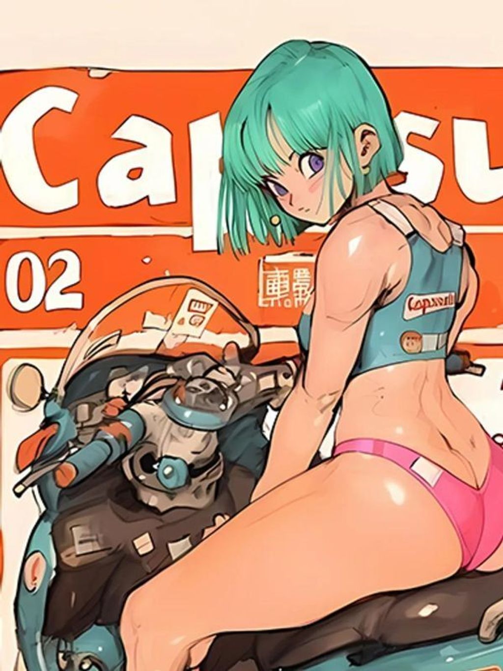 海外代購巴洛克《機車手布瑪》七龍珠超級賽亞人裝飾畫冰箱貼_3