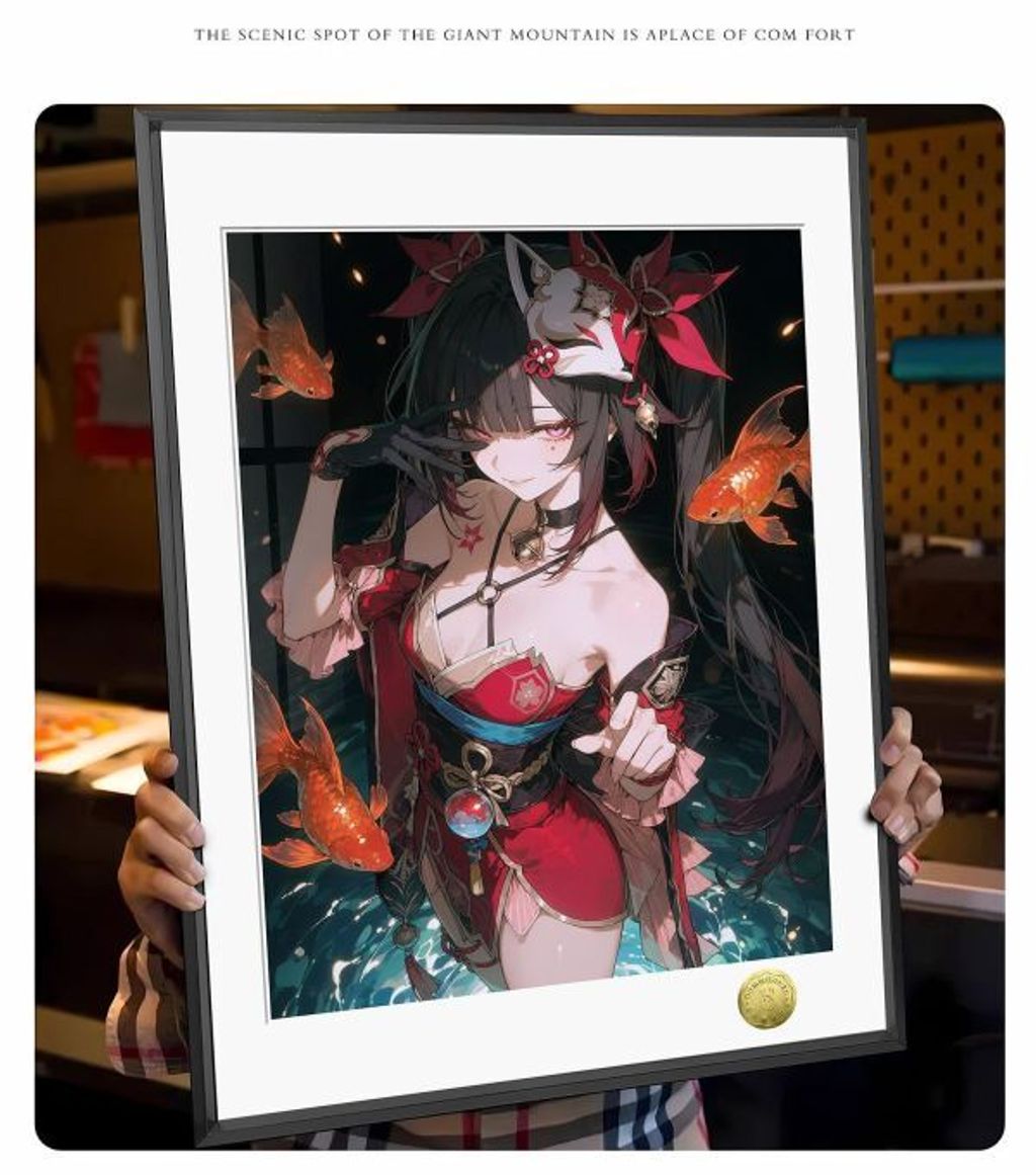 海外代購皇呱_《狐面花火》_崩壞星穹鐵道狐面花火同人周邊裝飾畫_午睡毯_地毯_6