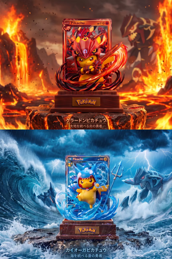 預定Peak_卡牌寶可夢_第三彈_固拉多_蓋歐卡_變裝皮卡丘_1