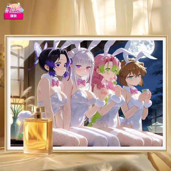 海外代購阿喵畫社_月光_人氣兔女郎四姊妹_新品8K超大主題裝飾畫週邊_冰箱貼_2