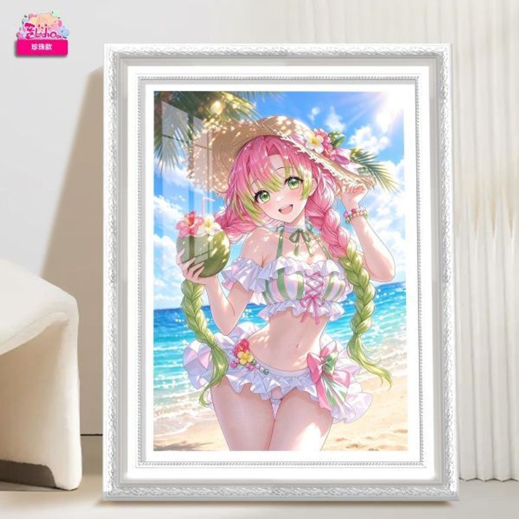 海外代購阿喵畫社_夏日晴空_甘露寺蜜璃_新品12K超清主題裝飾畫週邊_午睡毛毯__4