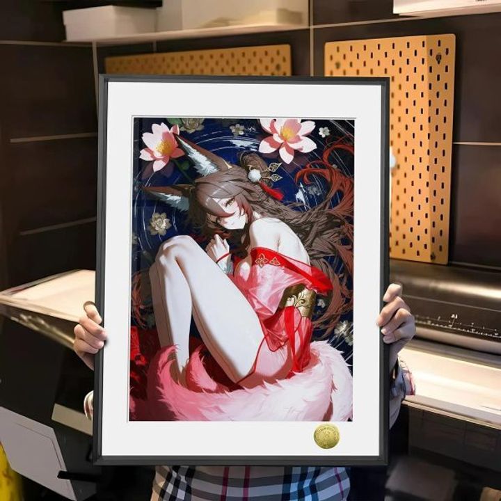 海外代購皇呱_《蓮池停雲》崩壞星穹鐵道狐影裝飾畫_午睡毯_地毯_1