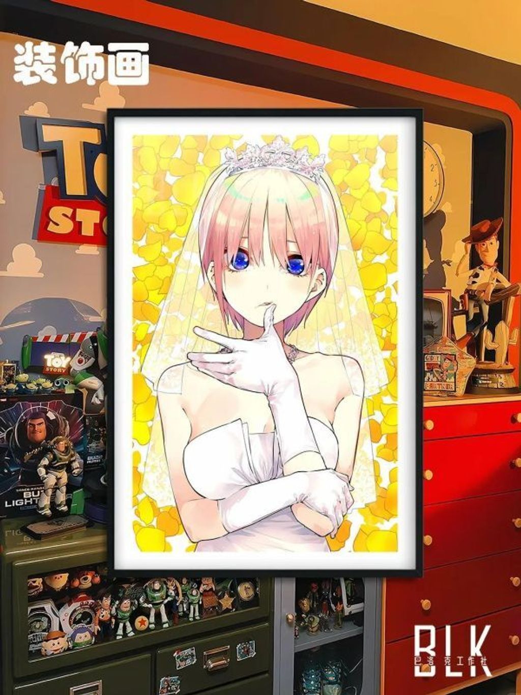 海外代購巴洛克_《一花》五等分的花嫁裝飾畫冰箱貼_1