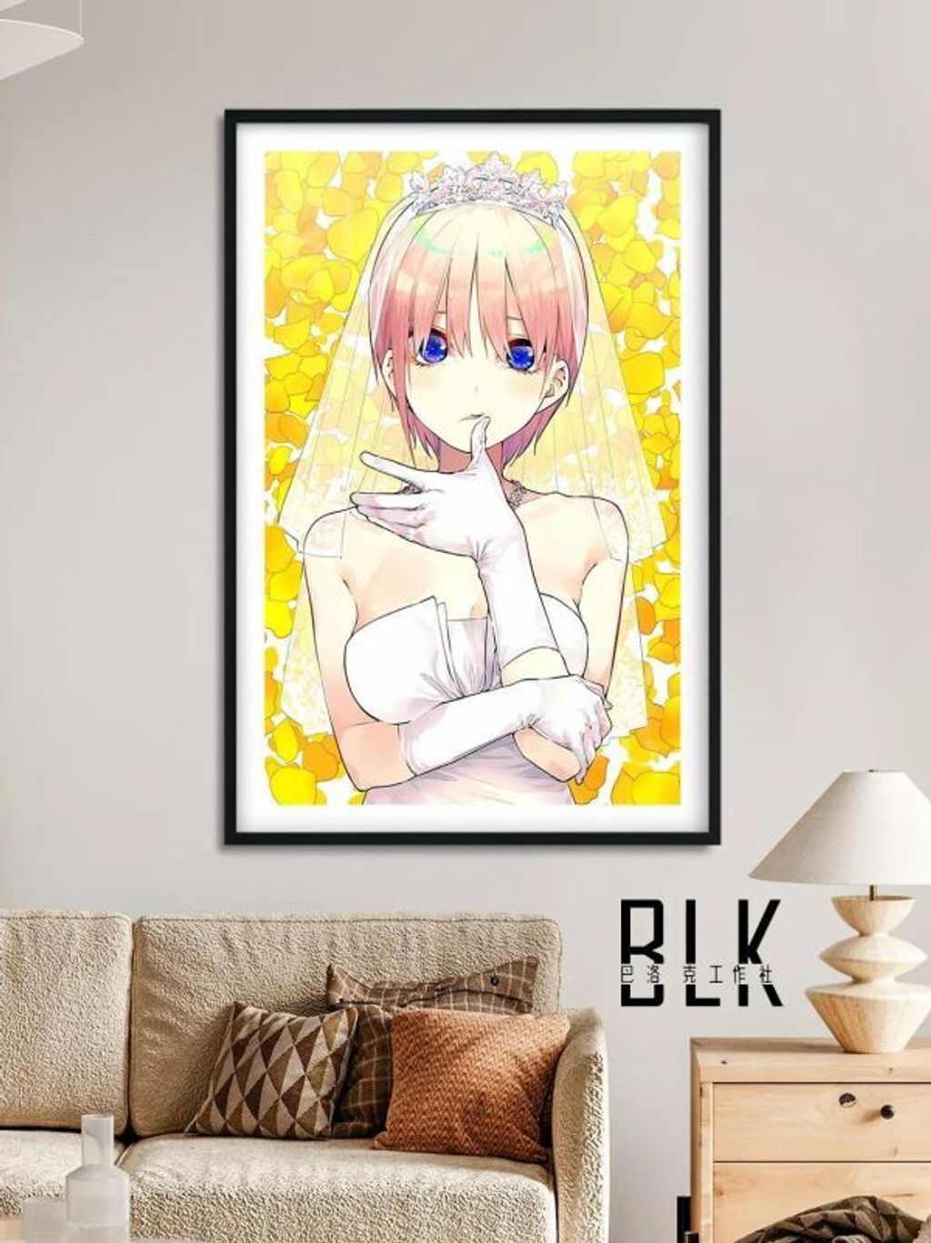 海外代購巴洛克_《一花》五等分的花嫁裝飾畫冰箱貼_5