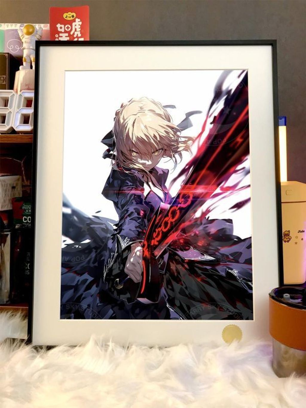 海外代購星空_《黑裙saber》阿爾托莉雅吾王Fate騎士王亞瑟王動畫裝飾畫_2