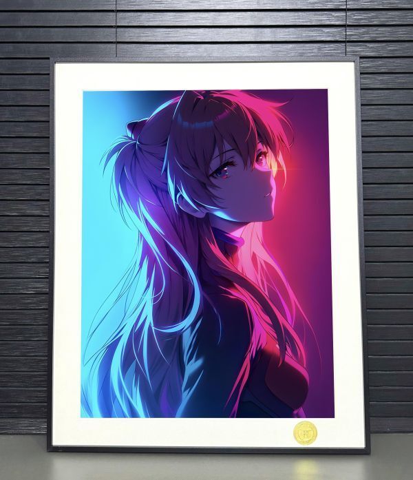 海外代購H2_《霓虹明日香》EVA新世紀福音戰士初號機綾波麗動漫裝飾畫_2