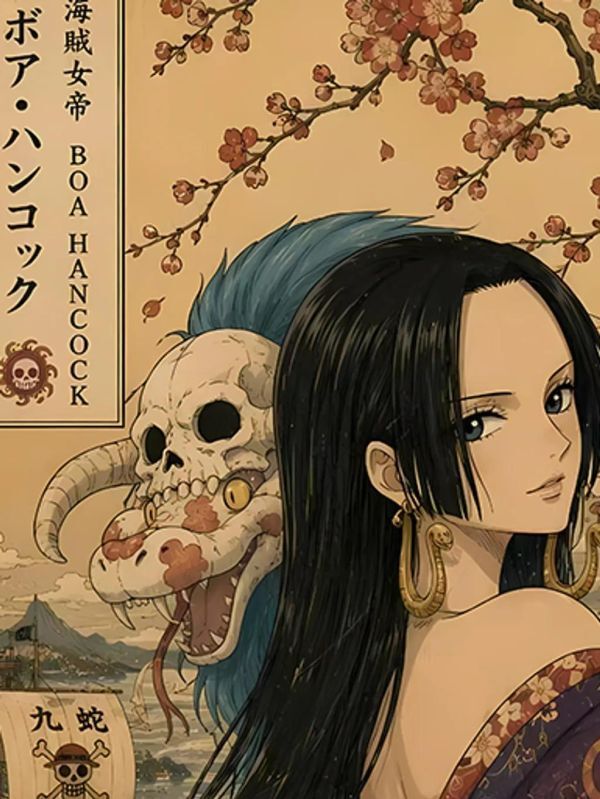海外代購巴洛克《和服女帝》海賊王波雅漢庫克裝飾畫冰箱貼_3