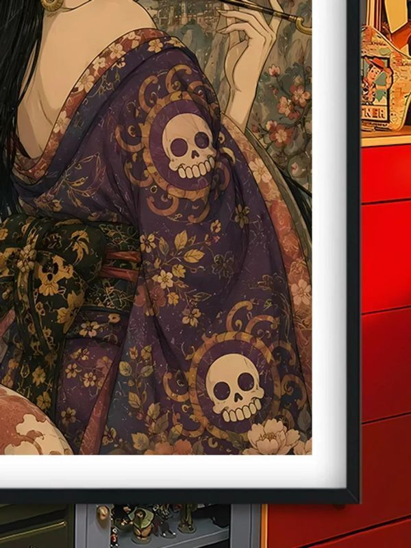 海外代購巴洛克《和服女帝》海賊王波雅漢庫克裝飾畫冰箱貼_4