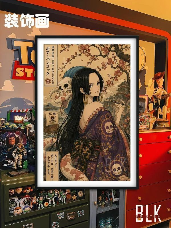 海外代購巴洛克《和服女帝》海賊王波雅漢庫克裝飾畫冰箱貼_1
