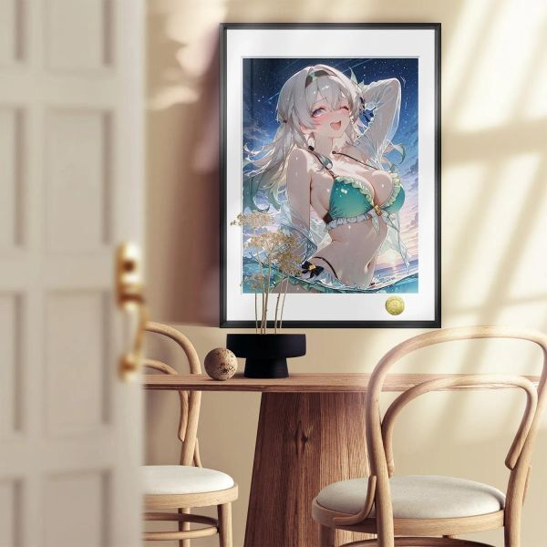 海外代購皇呱_《浪遇流螢》星穹鐵道流螢泳裝裝飾畫_午睡毯_地毯_2