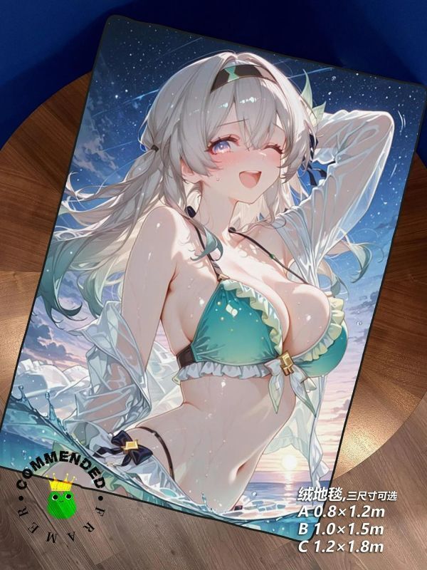 海外代購皇呱_《浪遇流螢》星穹鐵道流螢泳裝裝飾畫_午睡毯_地毯_5