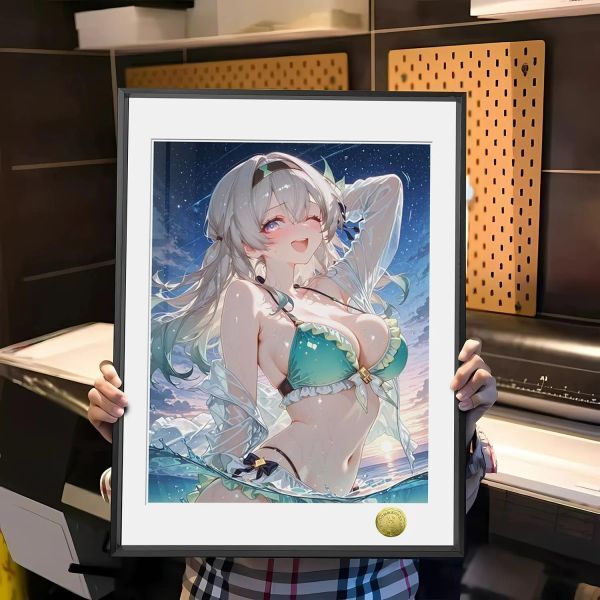 海外代購皇呱_《浪遇流螢》星穹鐵道流螢泳裝裝飾畫_午睡毯_地毯_1