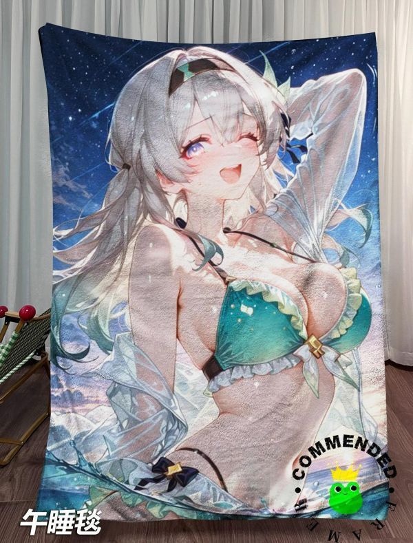 海外代購皇呱_《浪遇流螢》星穹鐵道流螢泳裝裝飾畫_午睡毯_地毯_3