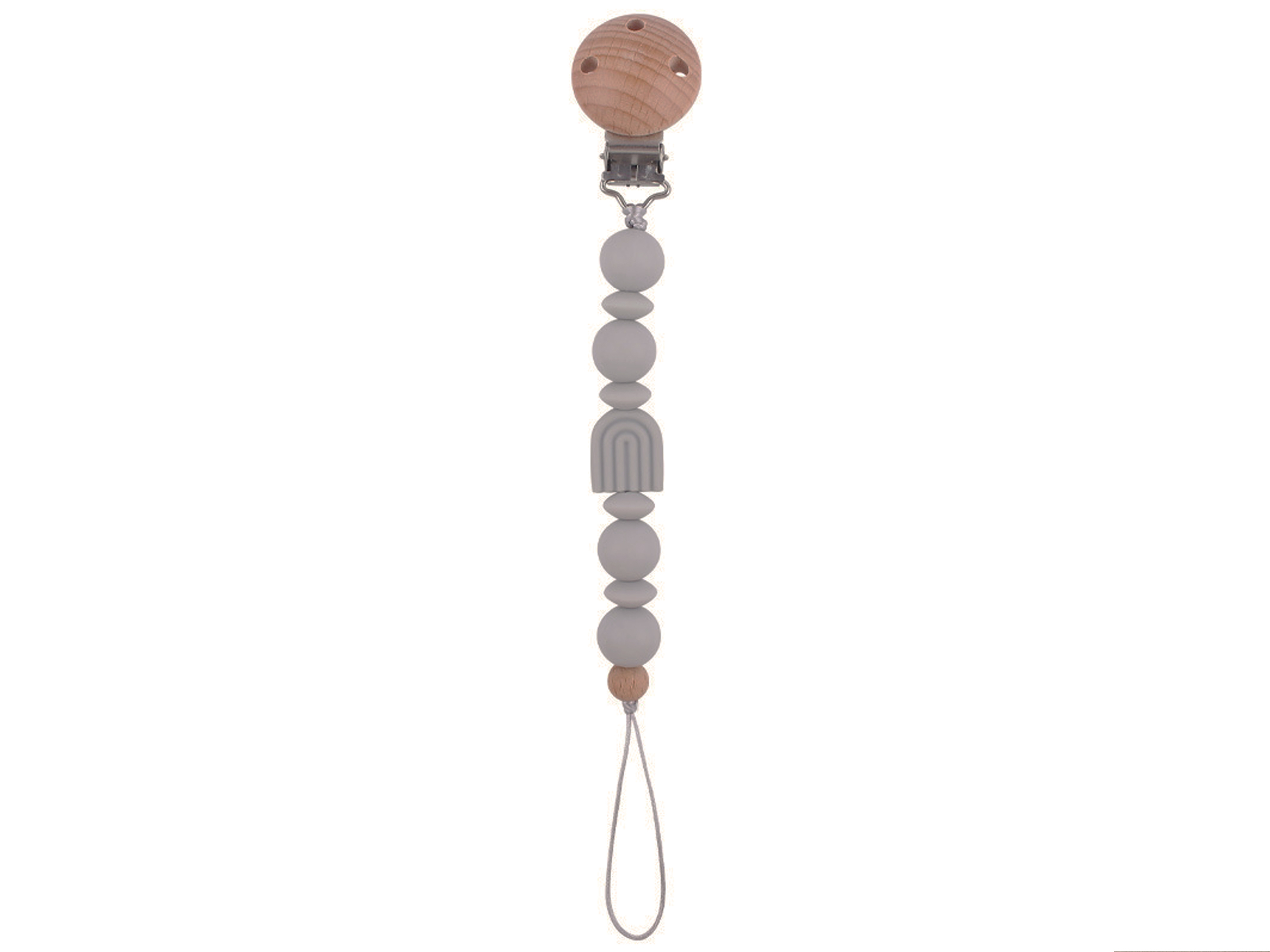 彩虹糖果奶嘴鏈-灰