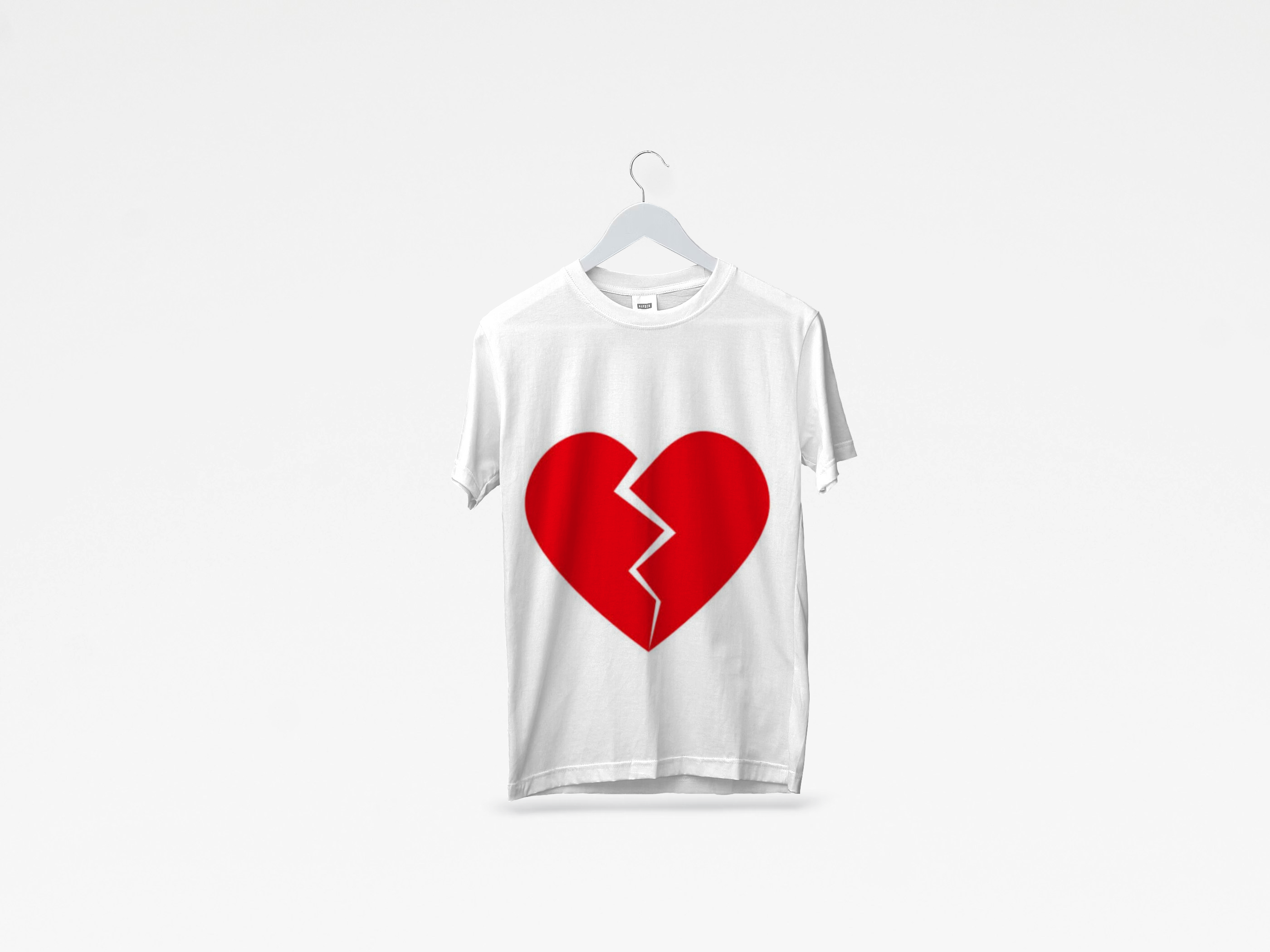 Swlailangbai Heart Break White Print T-Shirt | Charles Music Store