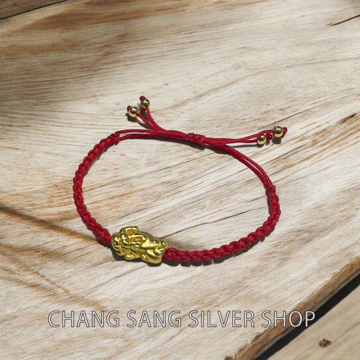 金色貔貅(調節款)紅繩手鏈Bracelet