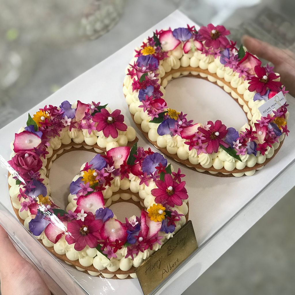 食用花數字蛋糕60