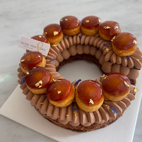 巧克力聖多諾黑字母蛋糕C