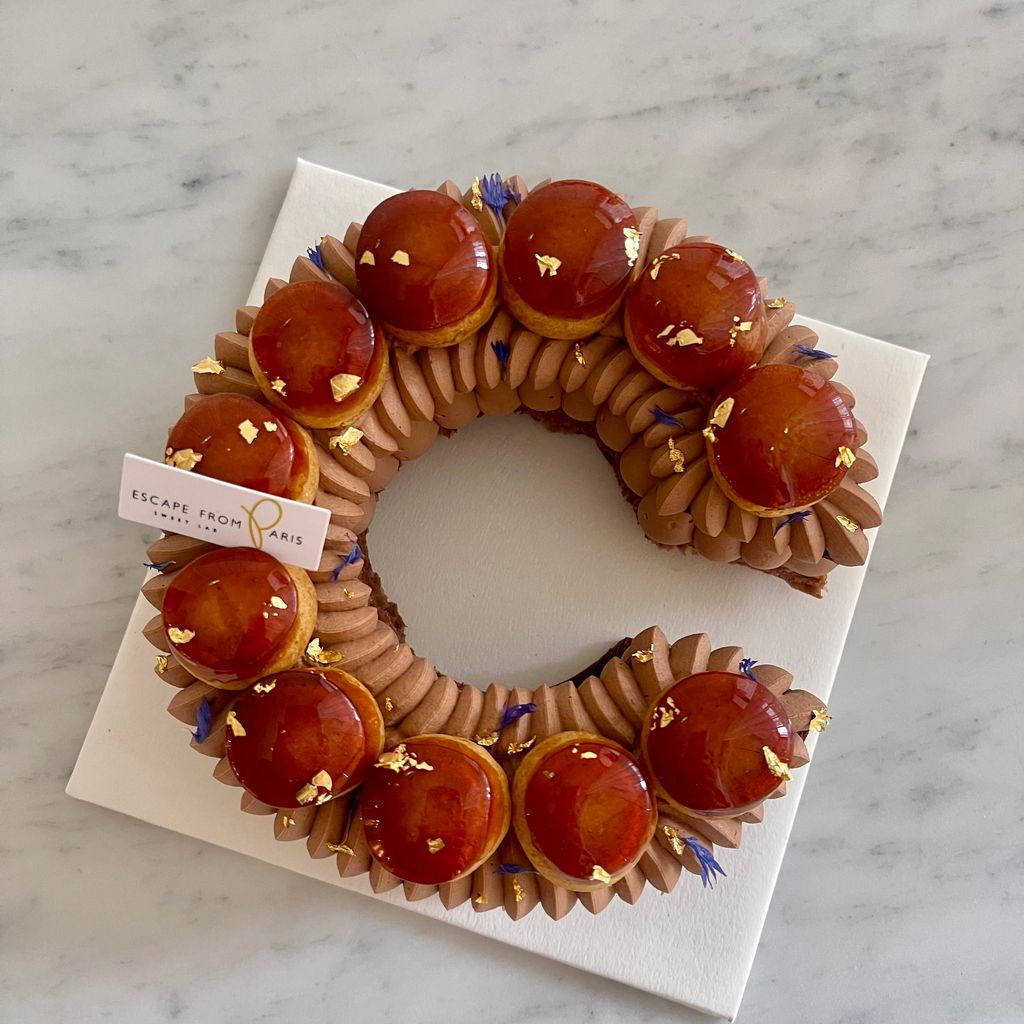 巧克力聖多諾黑字母蛋糕C