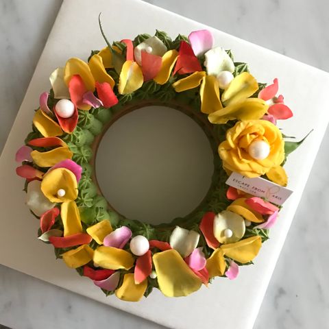 抹茶柚香食用花中空圓形