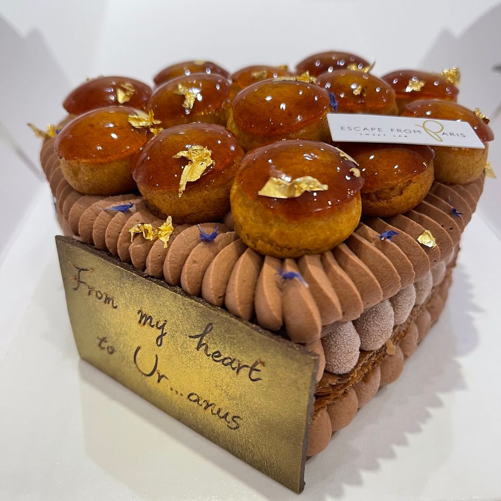 巧克力聖多諾黑愛心圖案